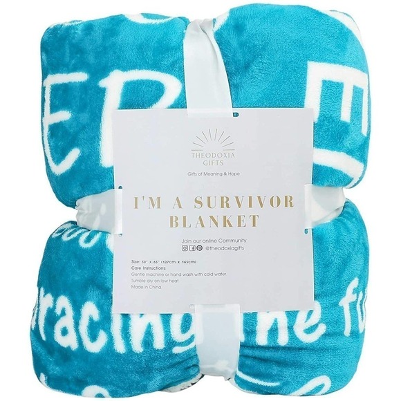 Theodoxia Positive Message Fluffy Blanket, Inspirational Faith Sherpa Throw - Picture 9 of 12